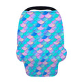 Pink Teal Mermaid Scales Pattern Print Baby Seat Cover