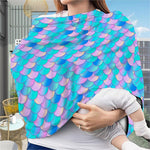 Pink Teal Mermaid Scales Pattern Print Baby Seat Cover