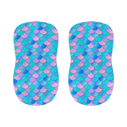 Pink Teal Mermaid Scales Pattern Print Bar Stool Covers