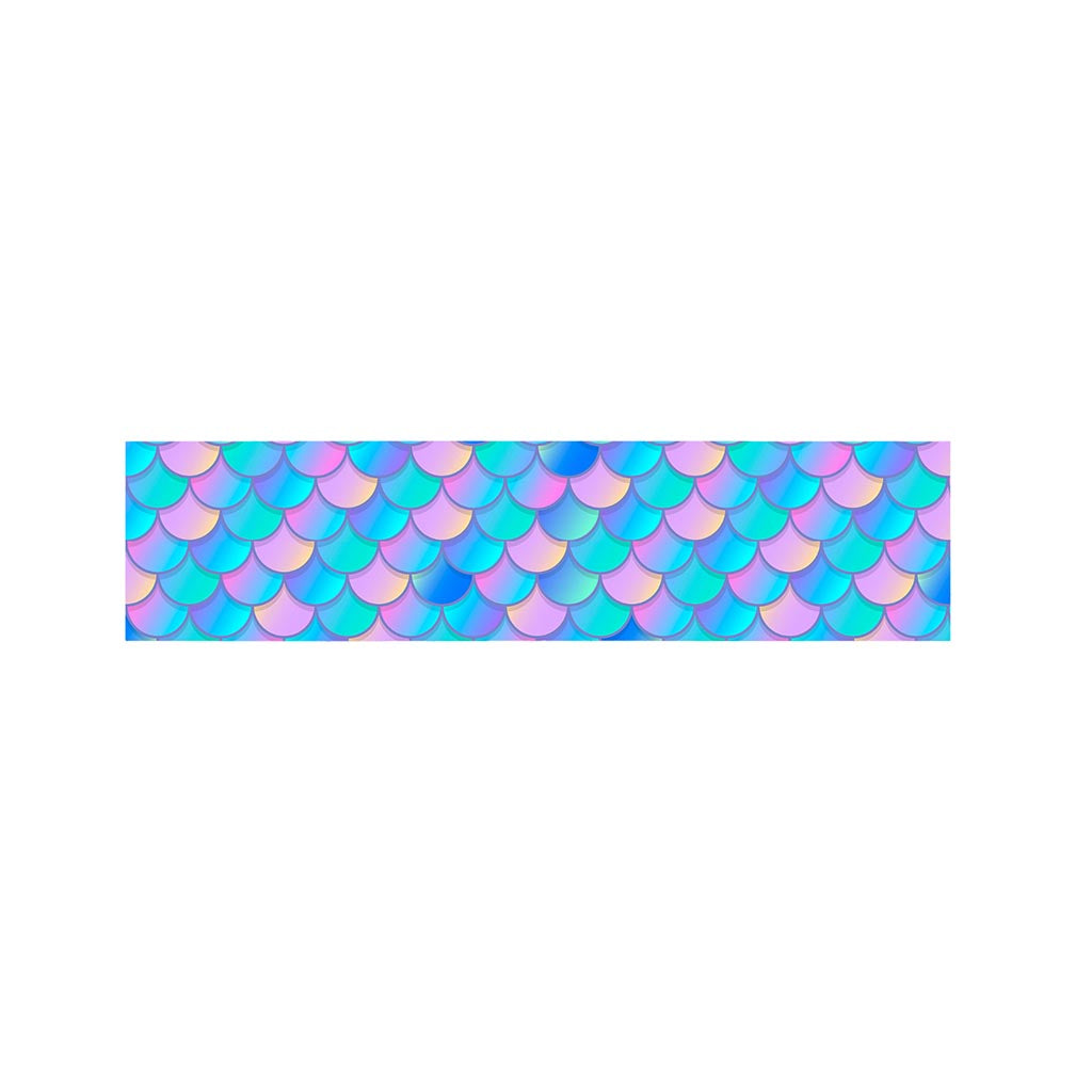 Pink Teal Mermaid Scales Pattern Print Bed Runner