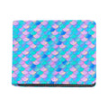 Pink Teal Mermaid Scales Pattern Print Bifold Wallet