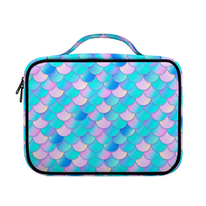 Pink Teal Mermaid Scales Pattern Print Briefcase Bible Bag
