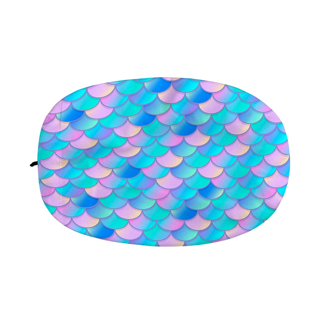 Pink Teal Mermaid Scales Pattern Print Car Side Mirror Covers