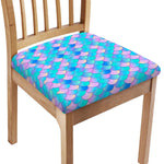 Pink Teal Mermaid Scales Pattern Print Chair Cushion Cover