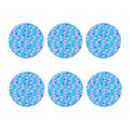 Pink Teal Mermaid Scales Pattern Print Coaster Set