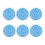 Pink Teal Mermaid Scales Pattern Print Coaster Set