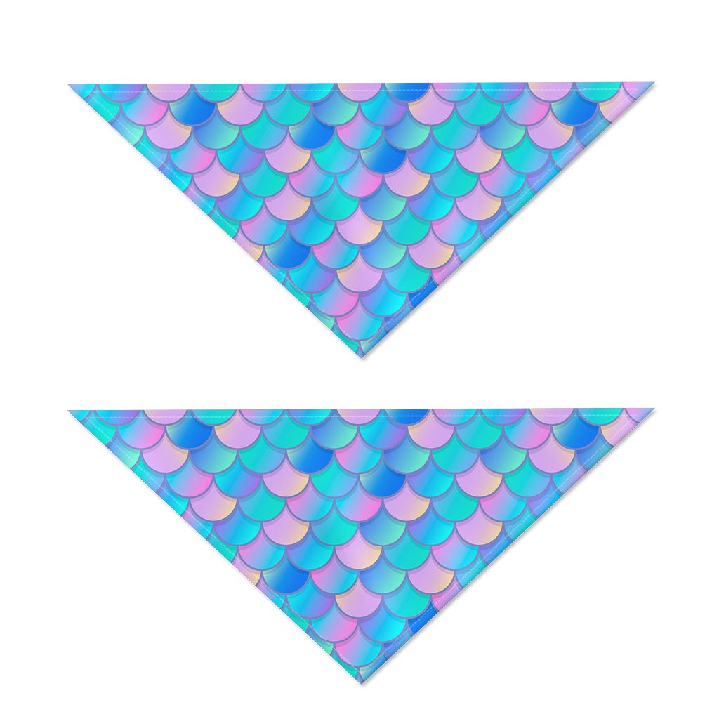Pink Teal Mermaid Scales Pattern Print Dog Bandana