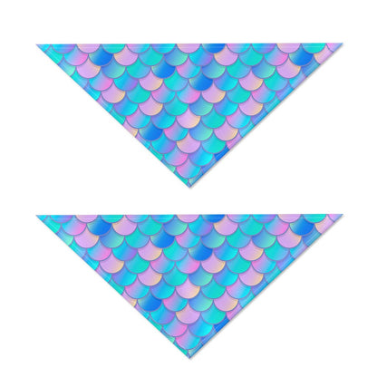 Pink Teal Mermaid Scales Pattern Print Dog Bandana
