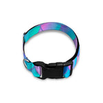 Pink Teal Mermaid Scales Pattern Print Dog Collar