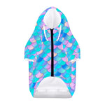 Pink Teal Mermaid Scales Pattern Print Dog Zip Up Hoodie