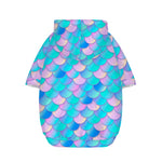 Pink Teal Mermaid Scales Pattern Print Dog Zip Up Hoodie