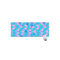 Pink Teal Mermaid Scales Pattern Print Extended Mouse Pad