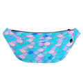 Pink Teal Mermaid Scales Pattern Print Fanny Pack
