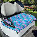 Pink Teal Mermaid Scales Pattern Print Golf Cart Seat Cover