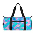 Pink Teal Mermaid Scales Pattern Print Gym Bag