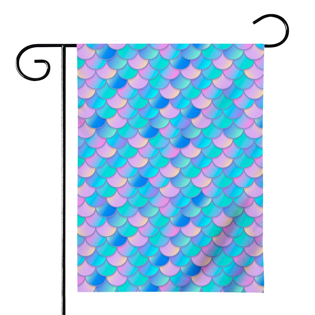Pink Teal Mermaid Scales Pattern Print House Flag