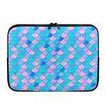 Pink Teal Mermaid Scales Pattern Print Laptop Sleeve
