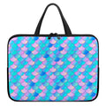 Pink Teal Mermaid Scales Pattern Print Laptop Sleeve With Handle