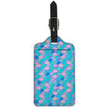 Pink Teal Mermaid Scales Pattern Print Luggage Tag
