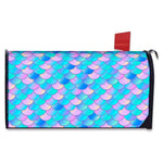 Pink Teal Mermaid Scales Pattern Print Mailbox Cover
