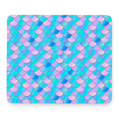 Pink Teal Mermaid Scales Pattern Print Mouse Pad