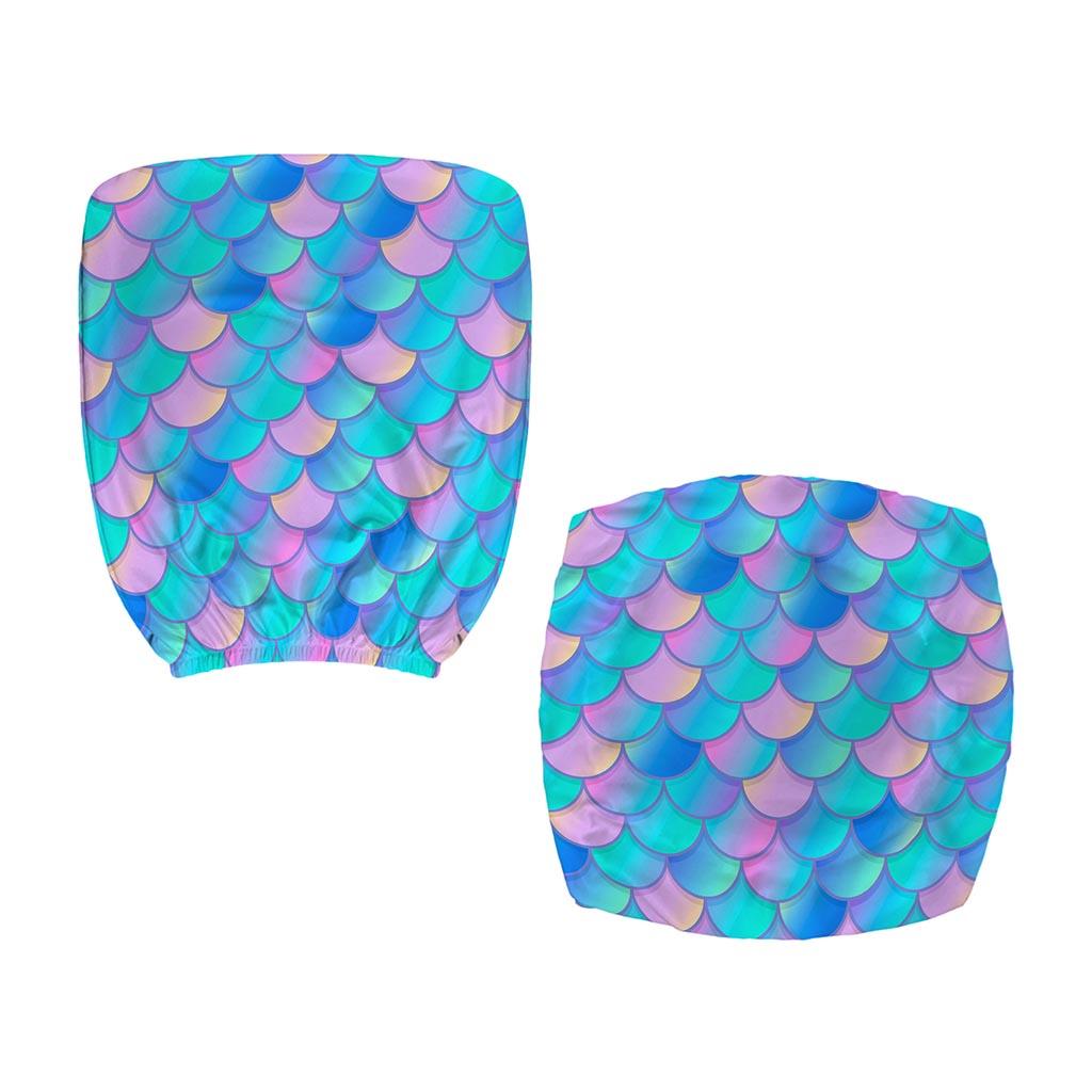 Pink Teal Mermaid Scales Pattern Print Office Chair Cover