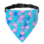 Pink Teal Mermaid Scales Pattern Print Over The Collar Dog Bandana