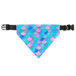 Pink Teal Mermaid Scales Pattern Print Over The Collar Dog Bandana