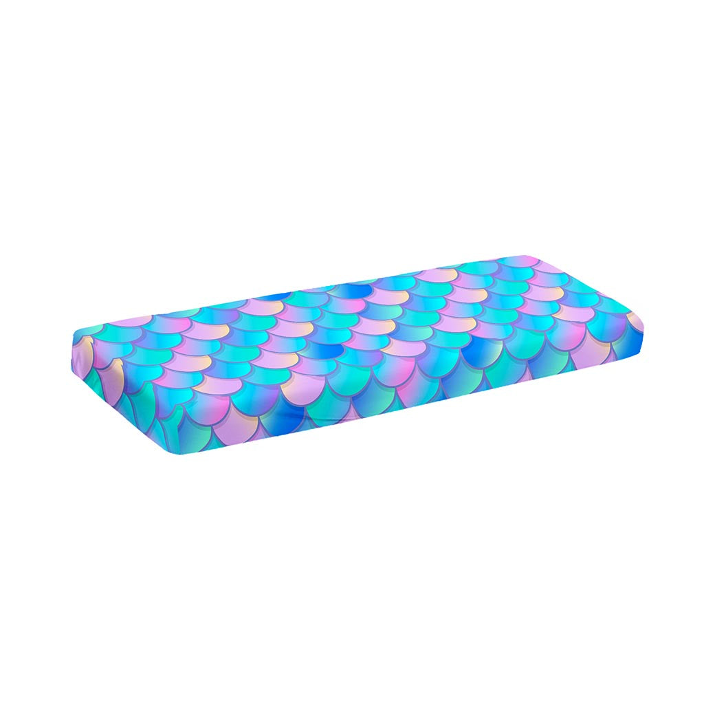 Pink Teal Mermaid Scales Pattern Print Piano Keyboard Cover
