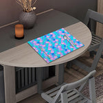 Pink Teal Mermaid Scales Pattern Print Placemat