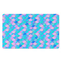 Pink Teal Mermaid Scales Pattern Print Polyester Doormat