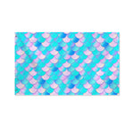 Pink Teal Mermaid Scales Pattern Print Polyester Flag