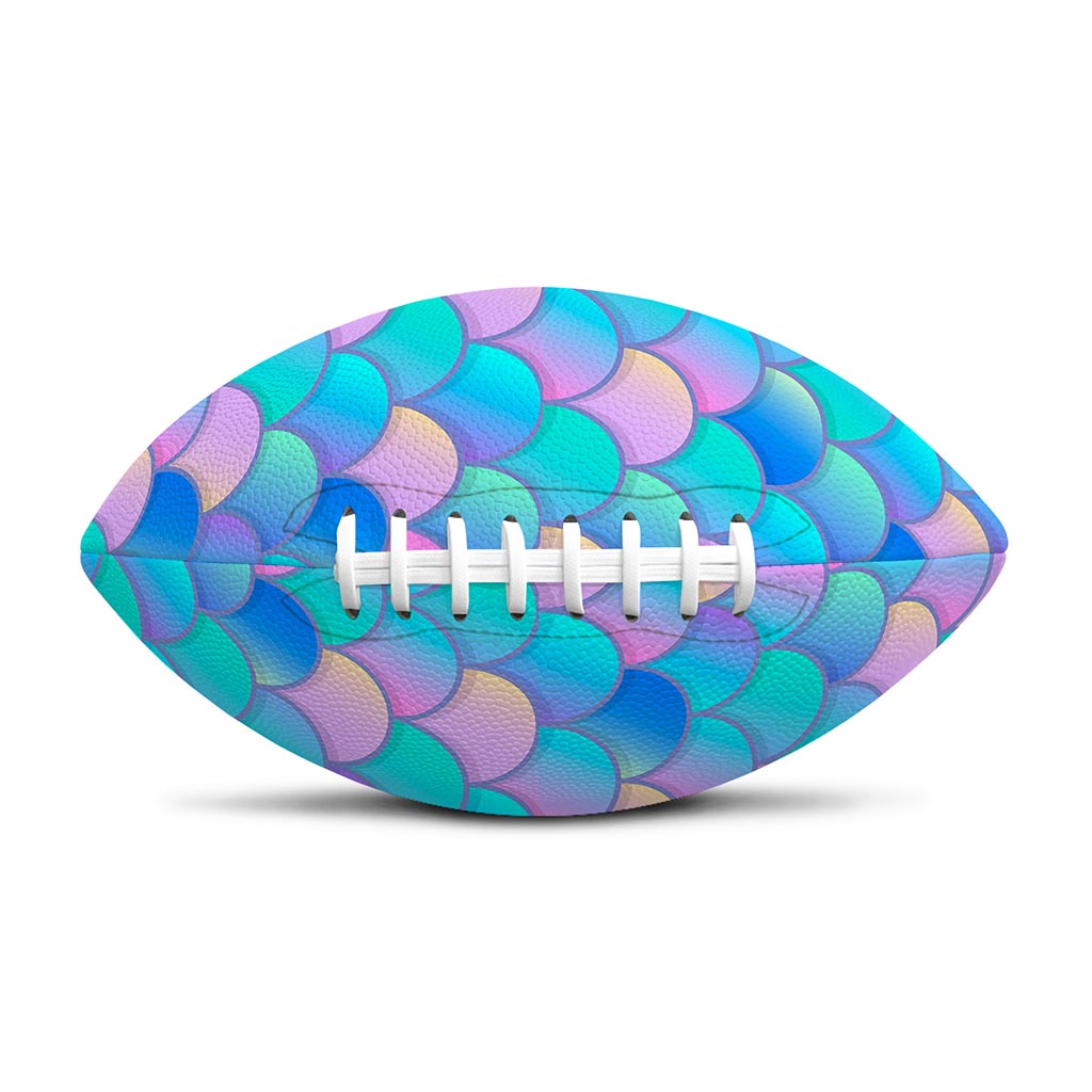Pink Teal Mermaid Scales Pattern Print Rugby Ball