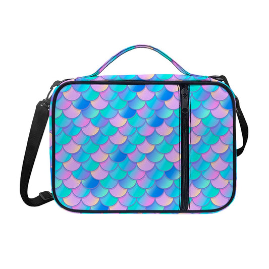 Pink Teal Mermaid Scales Pattern Print Shoulder Strap Bible Bag