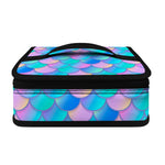 Pink Teal Mermaid Scales Pattern Print Small Lunch Bag