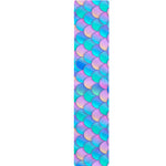 Pink Teal Mermaid Scales Pattern Print Table Runner