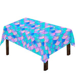 Pink Teal Mermaid Scales Pattern Print Tablecloth