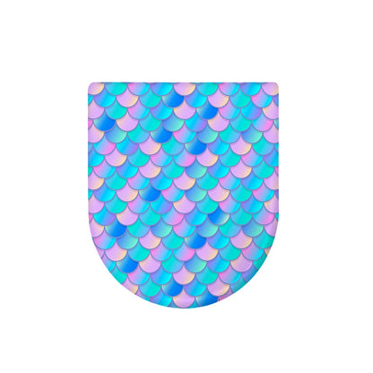 Pink Teal Mermaid Scales Pattern Print Toilet Lid Cover