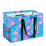 Pink Teal Mermaid Scales Pattern Print Utility Tote Bag