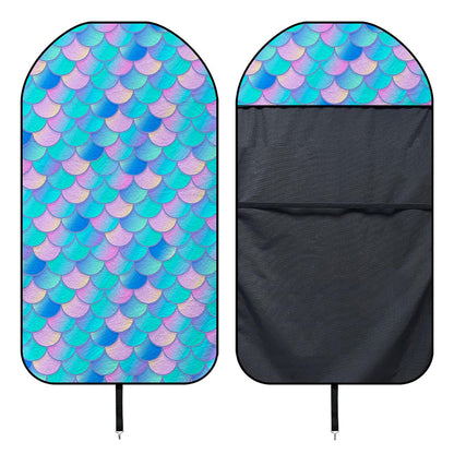 Pink Teal Mermaid Scales Pattern Print Waterproof Car Seat Cover