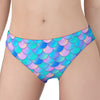 Pink Teal Mermaid Scales Pattern Print Women's Panties