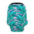 Pink Teal Tropical Leaf Pattern Print Baby Seat Cover