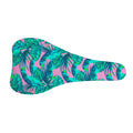 Pink Teal Tropical Leaf Pattern Print Bicycle Seat Cover