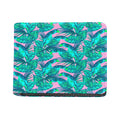 Pink Teal Tropical Leaf Pattern Print Bifold Wallet