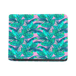 Pink Teal Tropical Leaf Pattern Print Bifold Wallet