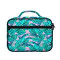 Pink Teal Tropical Leaf Pattern Print Briefcase Bible Bag