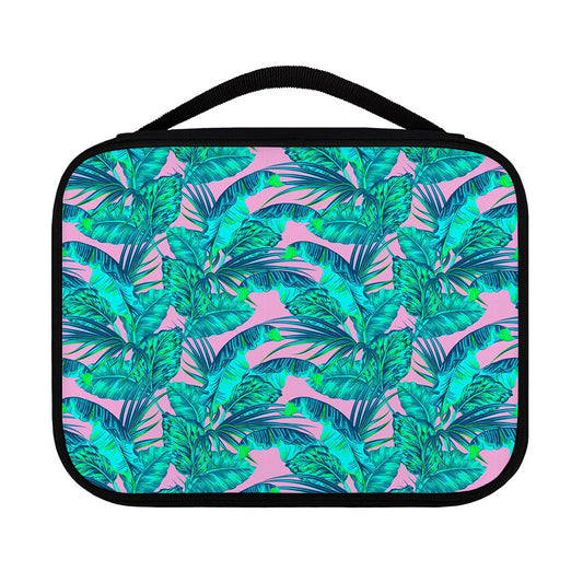 Pink Teal Tropical Leaf Pattern Print Classic Bible Case