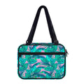 Pink Teal Tropical Leaf Pattern Print Double Strap Bible Bag