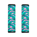 Pink Teal Tropical Leaf Pattern Print Handle Covers