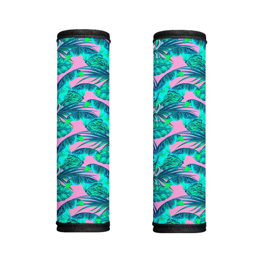 Pink Teal Tropical Leaf Pattern Print Handle Covers